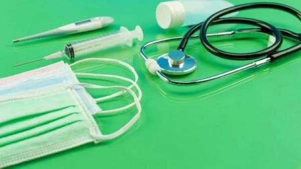 An array of medical equipment, including a stethoscope