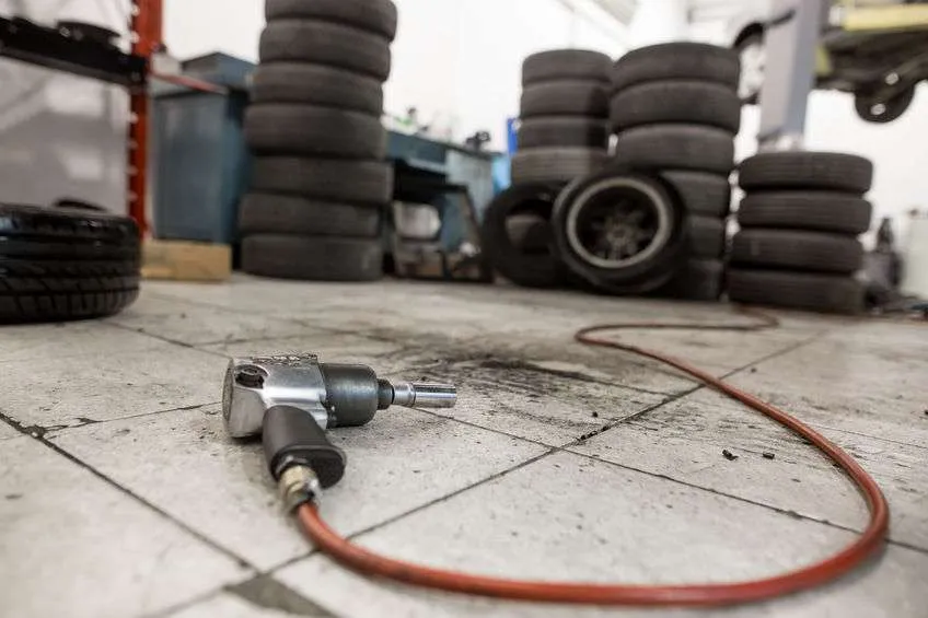 A air tool laying on the ground